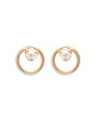 Zoe Chicco 14k Yellow Gold White Pearls Cultured Freshwater Pearl Circle Stud Earrings