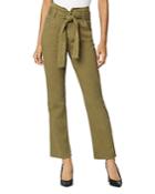 Hudson Remi Paperbag Straight Leg Jeans In Olive Green
