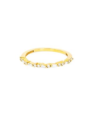 Suzanne Kalan 18k Yellow Gold Diamond Round-cut & Baguette Narrow Band