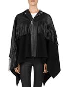 The Kooples Moto-inspired Fringed Poncho