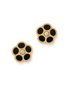 Roberto Coin 18k Yellow Gold Daisy Diamond & Black Onyx Stud Earrings - 100% Exclusive