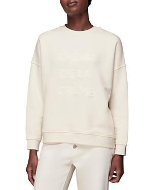Whistles Cotton Creme De La Creme Logo Sweater