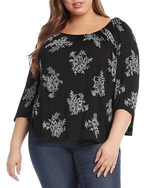 Karen Kane Plus Printed Bracelet Sleeve Top