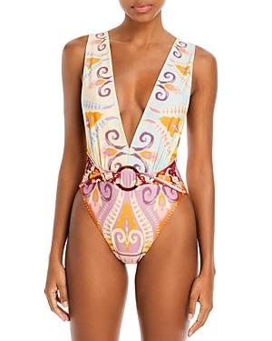 Agua By Agua Bendita Ina Plunging One Piece Swimsuit