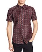 Ps Paul Smith Rose Print Slim Fit Button Down Shirt