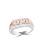 Diamond Men's Band In 14k White And Rose Gold, .45 Ct. T.w. - 100% Exclusive