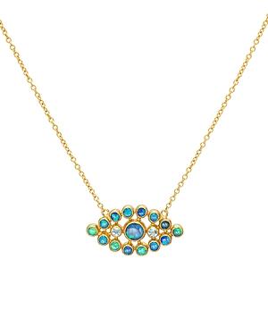 Gurhan 24k/22k/18k Yellow Gold Opal & Blue Topaz Juju Pendent Necklace, 16-18