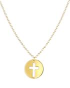 Bloomingdale's Cross Disc Pendant Necklace In 14k Yellow Gold, 18 - 100% Exclusive