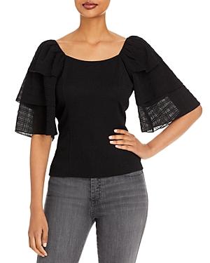 Status By Chenault Triple Tier Sleeve Smocked Top