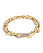 John Hardy Bamboo 18k Gold And Diamond Link Bracelet