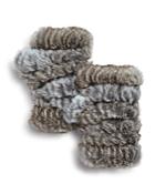 Jocelyn Knit & Rabbit Fur Fingerless Gloves