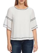 Vince Camuto Embroidered Bell Sleeve Top