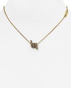 Marc Jacobs Pave Twisted Pendant Necklace, 15