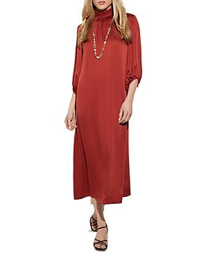 Misook Mock Neck A-line Midi Dress