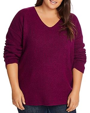 1.state Plus V-neck Sweater