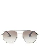 Prada Men's Polarized Brow Bar Aviator Sunglasses, 57mm