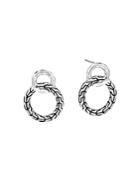 John Hardy Sterling Silver Classic Chain Hammered Interlinking Drop Earrings
