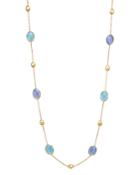 Marco Bicego 18k Yellow Gold Siviglia Resort Necklace With Aquamarine And Chalcedony, 36