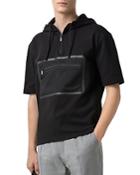 Hugo Dolet Short-sleeve Hooded Half-zip Sweatshirt