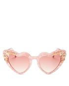 Loveshackfancy Women's Amalia Heart Shape Sunglasses, 53mm