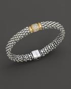 Lagos Caviar Oval Rope Bracelet With Diamond Station