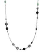John Hardy Sterling Silver Dot Station Necklace With Black Spinel, Black Sapphire And Obsidian, 36