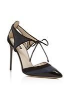 Giorgio Armani Ankle Tie D'orsay Pointed Pumps