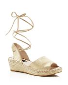 Steven By Steve Madden Isadora Metallic Suede Wedge Sandals - Compare At $109