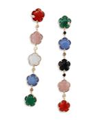 Pasquale Bruni 18k Rose Gold Petit Joli Multi Gemstone & Diamond Flower Drop Earrings
