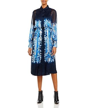 Alberta Ferretti Printed Silk Shirt Dress