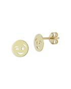 Moon & Meadow 14k Yellow Gold Smiley Face Stud Earrings - 100% Exclusive