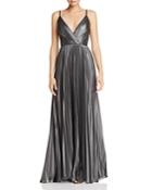Laundry By Shelli Segal Metallic Pleated Gown - 100% Exclusive