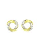 Frederic Sage 18k White & Yellow Gold Mini Halo Diamond Stud Earrings