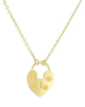 Milanesi And Co 14k Yellow Gold Heart Lock Pendant Necklace, 18