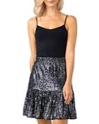 Belldini Sequin Ruffle Hem Skirt