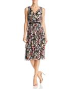 Adrianna Papell Garden Space Pleated Dress