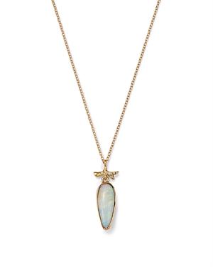 Annette Ferdinandsen Design 18k Yellow Gold Opal & Diamond Branch Pendant Necklace, 18