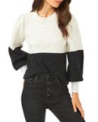 1.state Color Blocked Bubble Sleeve Top