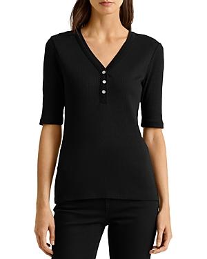 Lauren Ralph Lauren Ribbed Henley Top