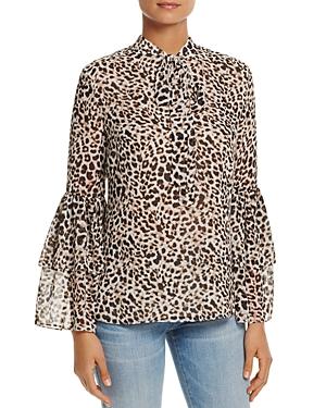Calvin Klein Bell Sleeve Leopard Print Top