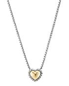 David Yurman Sterling Silver Cable Cookie Classic Heart Necklace With 18k Yellow Gold