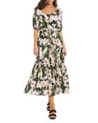 Karen Kane Puffed Sleeve Midi Dress