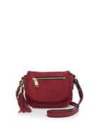 Milly Small Astor Suede Whipstitch Saddle Bag