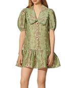 Sandro Toscane Floral Dress With Claudine Collar