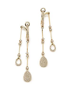 Diamond Micro Pave Front-back Drop Earrings In 14k Yellow Gold, .55 Ct. T.w.