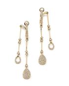 Diamond Micro Pave Front-back Drop Earrings In 14k Yellow Gold, .55 Ct. T.w.