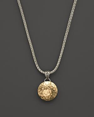 John Hardy Sterling Silver And 18k Gold Palu Round Pendant On Chain Necklace, 16