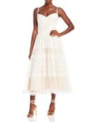 Tadashi Shoji Spaghetti Strap Lace Midi Dress