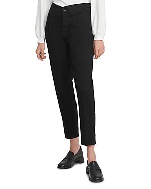 J Brand Foldover Pleated Cropped Jeans