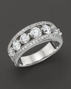 Diamond Pave Channel Set Band In 14k White Gold, 2.0 Ct. T.w.